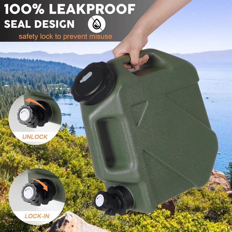 Digury 2.6 Gallon Water Jug, Camping Water Container BPA Free Water Storage with Spigot No Leakage Portable Emergency Water Tank for Outdoor Hiking Camping Picnic Supplies Green - Image 3